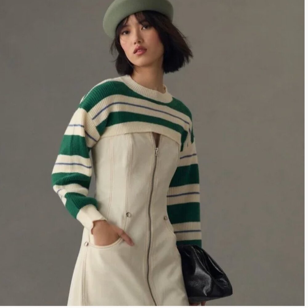 Maeve Knit Striped Shrug